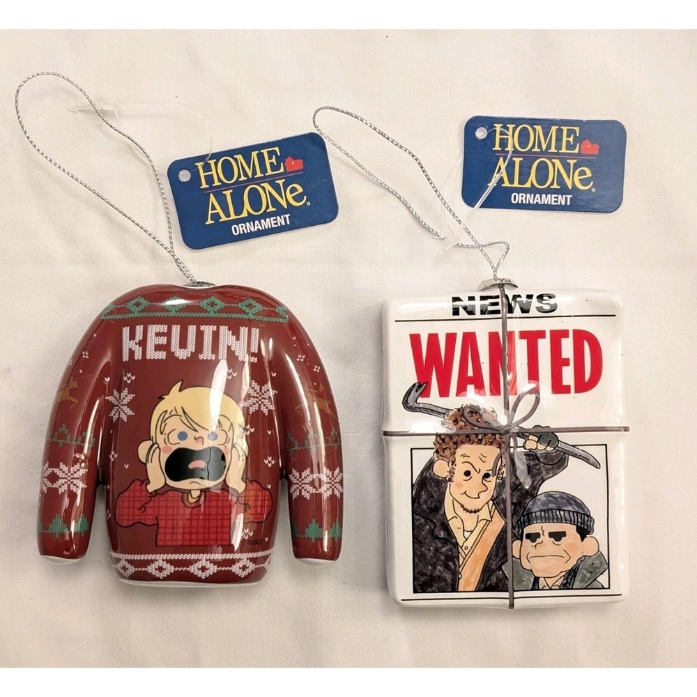 Home Alone Ornament Set of 2 Kevin McCallister Sweater & Wet Bandits Wanted 2025